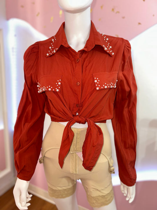 Blusa Perlas Terracota