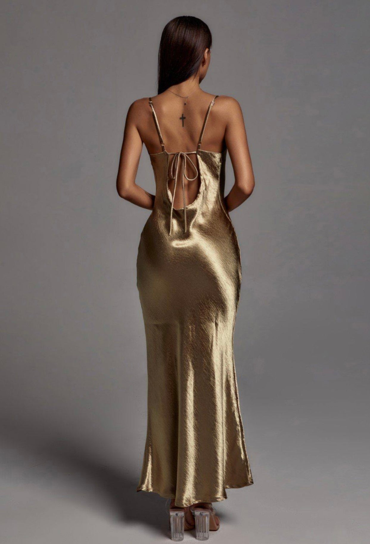 Elegance Maxi Dress Metallic Gold