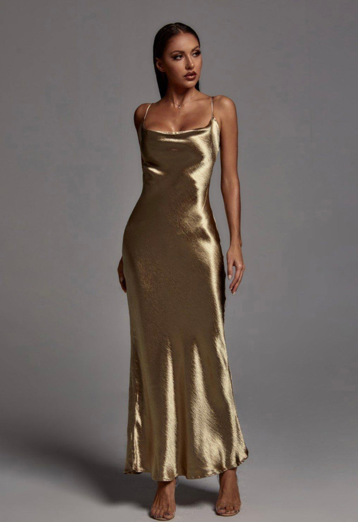 Elegance Maxi Dress Metallic Gold