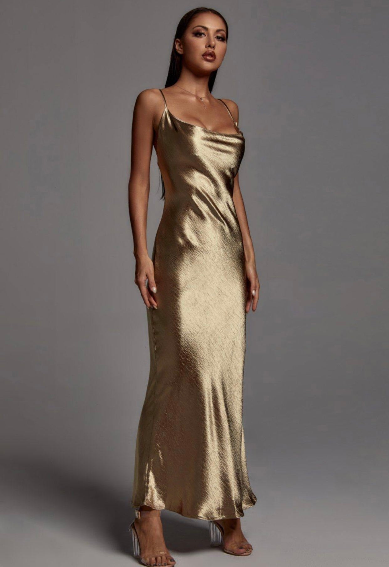 Elegance Maxi Dress Metallic Gold