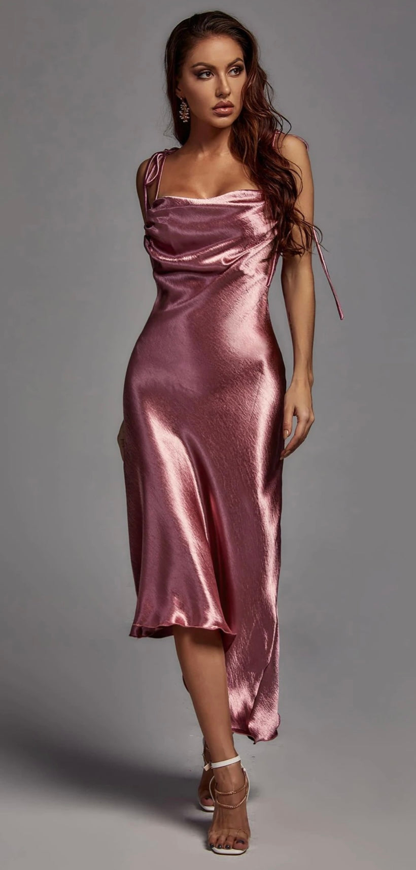 Maxi Dress Metallic Pink