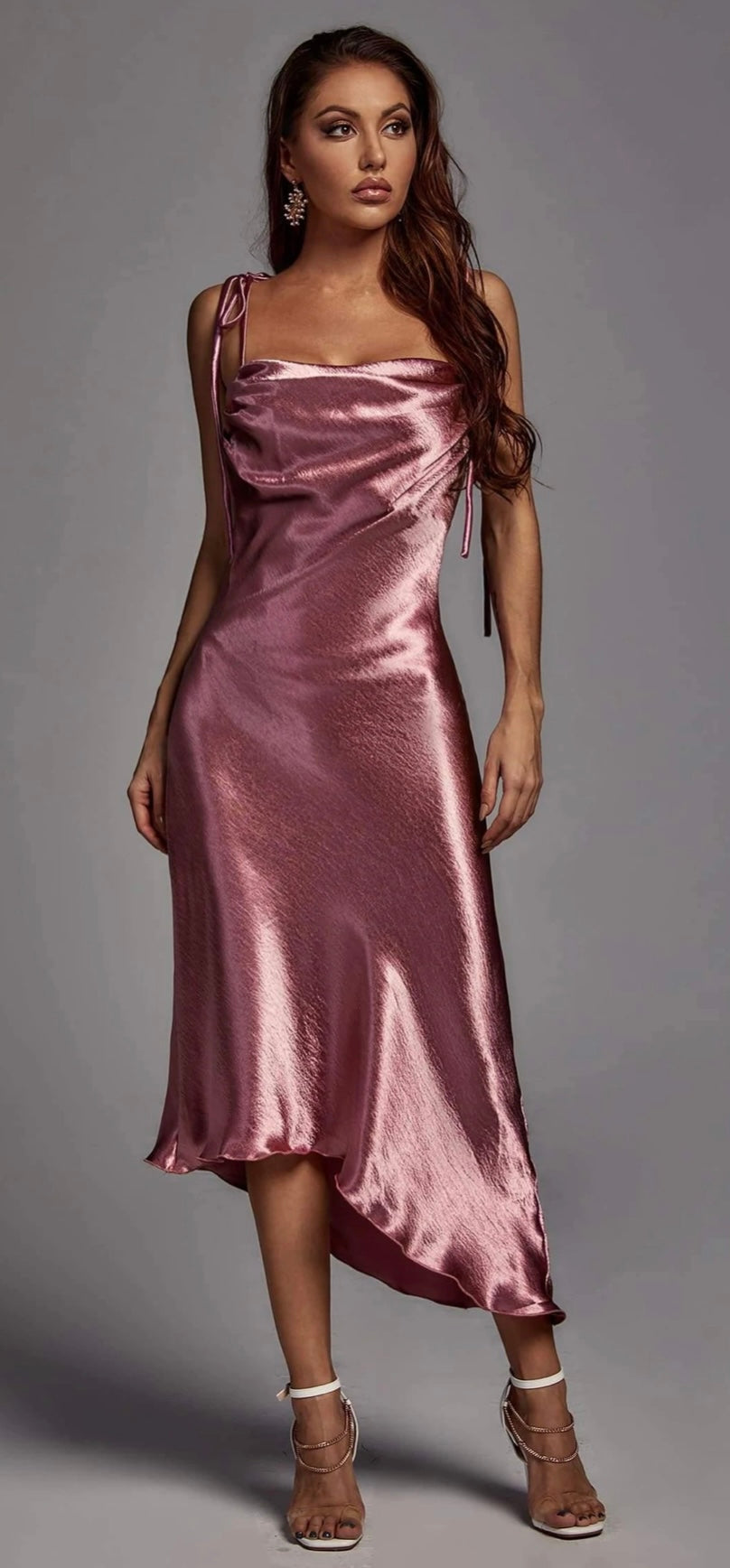 Maxi Dress Metallic Pink