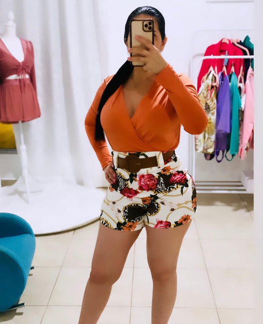 Set Naranja Floral